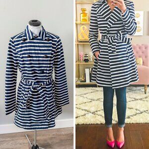 Express Striped Fit and Flare Trench Coat